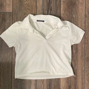 White cropped shirt with buttons